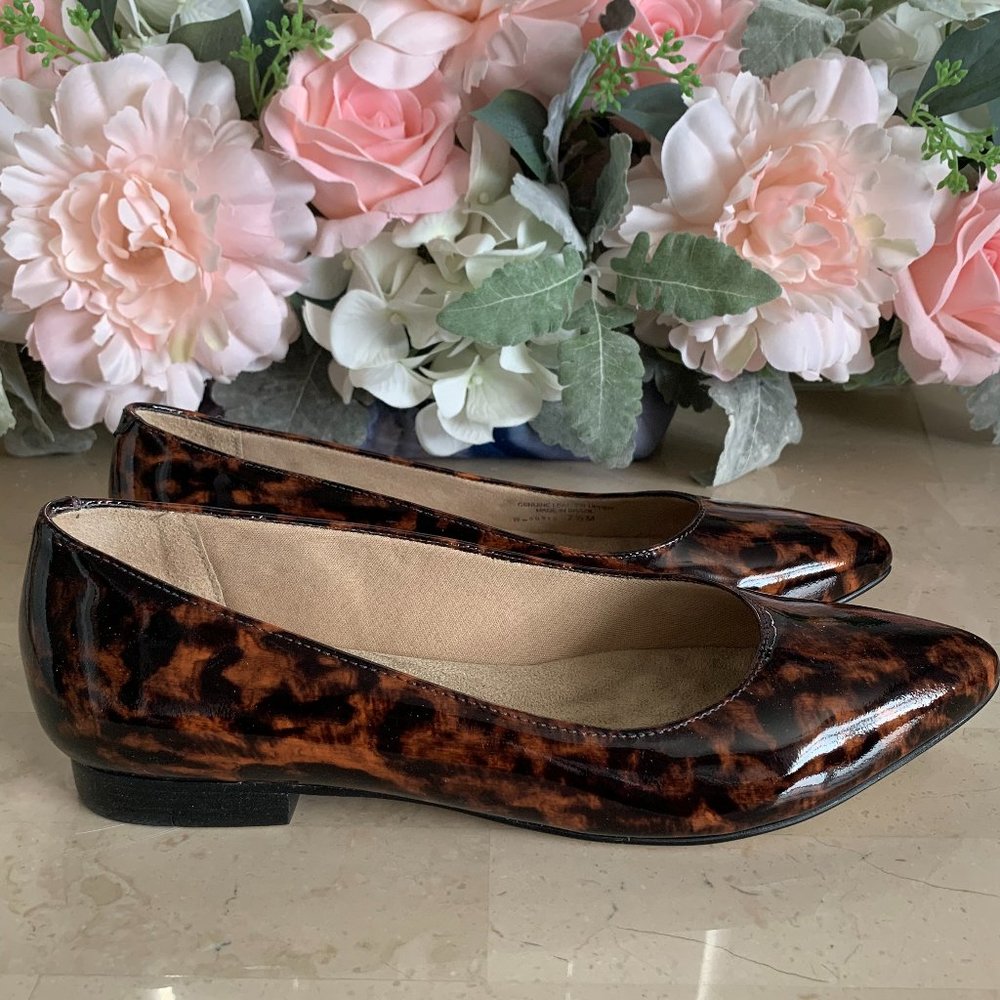 Sz 7.5 Leopard Patent Leather Walking Cradles